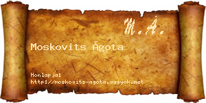 Moskovits Ágota névjegykártya