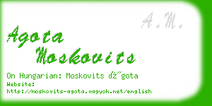 agota moskovits business card